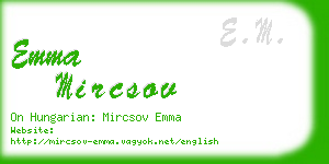 emma mircsov business card